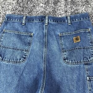 Carhartt Jeans Mens 38x30 Blue Relaxed Fit Straight Leg Denim Workwear Carpenter